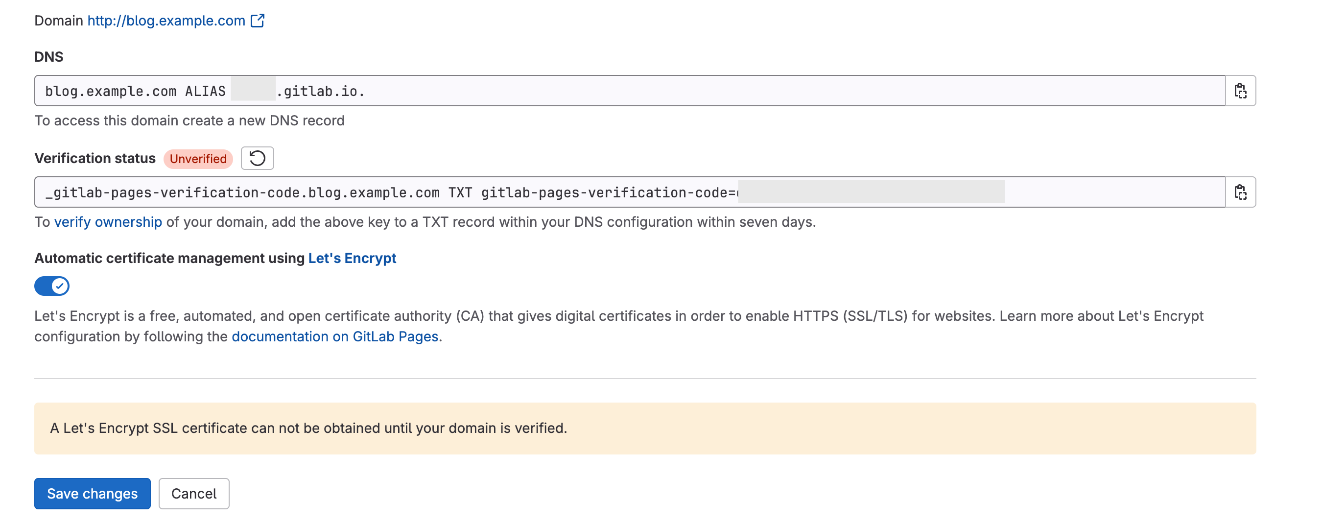 GitLab domain